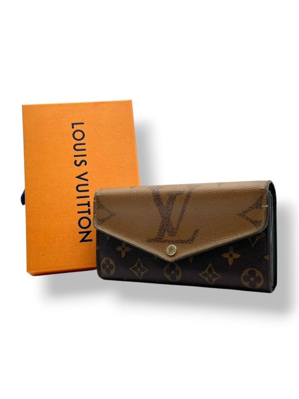 Louis Vuitton Portefeuille Sarah Monogram Reverse Flap Wallet Leather Brown